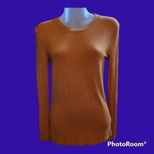 Zenana Outfitters Gold Long Sleeve Shirt Women's Size S (K45)